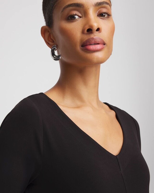 V-Neck Jersey Midi Dress - image 4